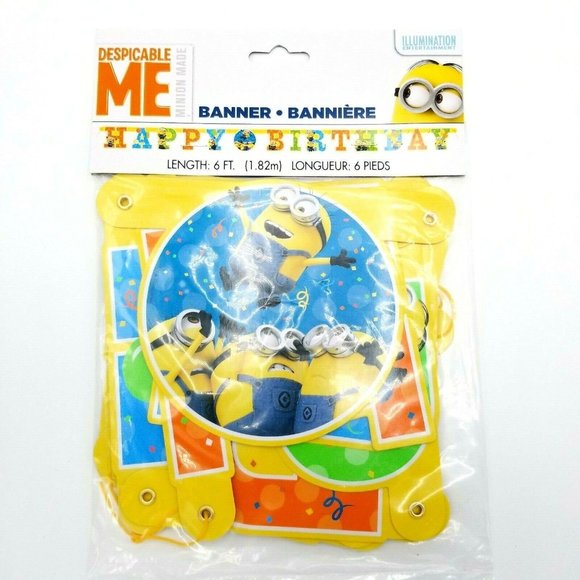 Despicable Me Minions Birthday Party Decorations Tablecloth Birthday Banner NEW - Picture 5 of 6